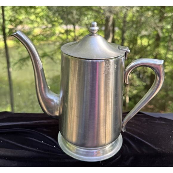Brandware Stainless 2 Qt Coffee Tea Pot 10 Cup Kettle Carafe Hinged Lid  Japan